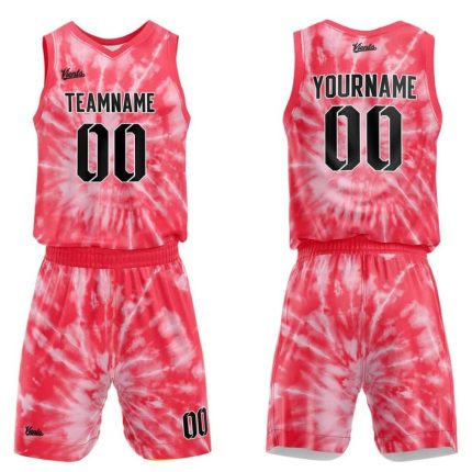 Pink marble basketball uniform set with custom name and number