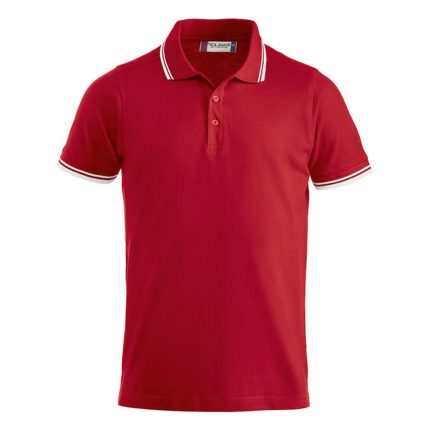Red polo shirt with short sleeves
