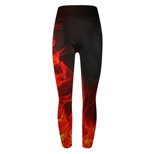 ZGS-SLG-008 Black leggings with red flame pattern ZGS-SLG-008