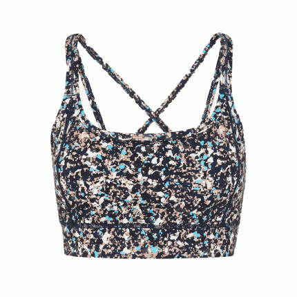 Multicolor printed sports bra with thin straps