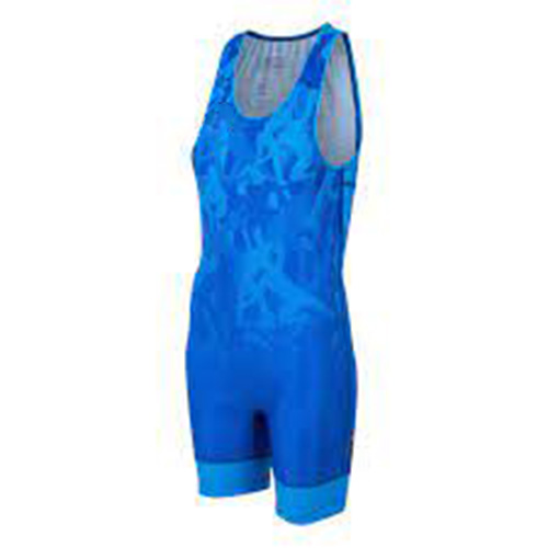 ZGS-WLS-008 Blue wrestling singlet with a sleek and fitted design