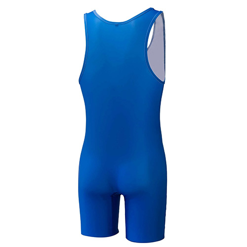 ZGS-WLS-009 Blue athletic one-piece bodysuit with sleeveless design
